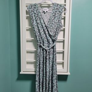 Leota Maxi Dress - Mint and Black Pattern